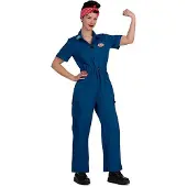 MOM Rosie The Riveter Costume Bleu L Enfants