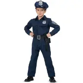 MOM Police Girl Costume Bleu 5-6 Years Enfants