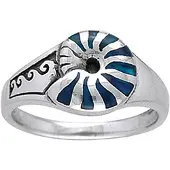 Dive Silver Bague Nautilus Shell