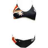 Turbo Australia Flag Bikini Noir 7-8 Years Fille