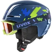 Uvex Viti Set, casque de ski + masque de ski, junior, bleu foncé