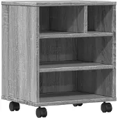 vidaXL Support d'imprimante à roulettes Gris Sonoma 41x32x48 cm