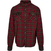Brandit Chemise brocart / brun foncé / rouge cerise