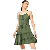 Superdry Vintage Broderie Cami Sleeveless Dress Vert L Femme