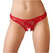 Huismerk - string sexy dentelle rouge - L