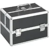 vidaXL Mallette à maquillage 22x30x21 cm Noir Aluminium