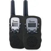 Qware Kit talkie-walkie - portée 3 km, 10 canaux & lampe de poche Noir