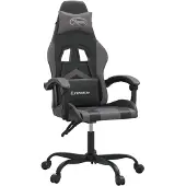vidaXL Chaise de jeu pivotante Noir et gris Similicuir