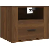 vidaXL Table de chevet murale Chêne marron 50x36x40 cm