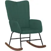 vidaXL Chaise à bascule Vert foncé Velours