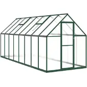 vidaXL Serre avec cadre de fondation vert 445x169x195 cm Aluminimum