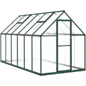 vidaXL Serre avec cadre de fondation vert 334x169x195 cm Aluminimum