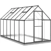 vidaXL Serre avec cadre de fondation anthracite 334x169x202 cm Alu