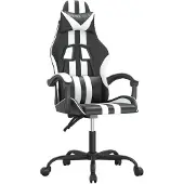 vidaXL Chaise de jeu noir et blanc similicuir