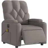 vidaXL Fauteuil de massage électrique Taupe Tissu