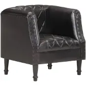 vidaXL Chaise cabriolet Noir Cuir véritable de chèvre