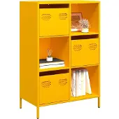 vidaXL Highboard jaune moutarde 68x39x103,5 cm Acier