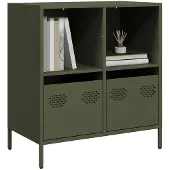 vidaXL Sideboard vert olive 68x39x73,5 cm Acier laminé à froid