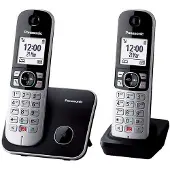 Panasonic KX-TG6852SPB, Téléphone, Noir