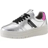Tamaris Baskets basses fuchsia / noir / argent
