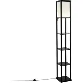 QAZQA Lampadaire design noir et blanc avec LED intégrée - Nea