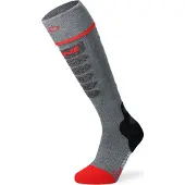 Lenz - Chaussettes chauffantes - Heat Sock 5.1 Toe Cap Slim Fit Grise / Rouge en Laine - Taille 31-34