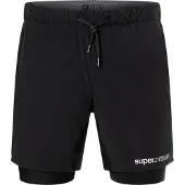 Super.natural Double Layer Shorts Noir S Homme
