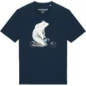 Watapparel T-Shirt 'Bär auf Bike' bleu marine / gris / noir / blanc