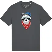 Watapparel T-Shirt 'Waschbär' bleu / anthracite / rouge / noir / blanc