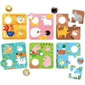 Banana Panda Match the Farm Animals Puzzles 2+ (en anglais) (36 pièces)