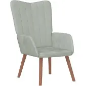 vidaXL Fauteuil relax gris clair velours