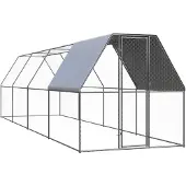 vidaXL Cage à poules d'extérieur 2x8x2 m Acier galvanisé