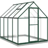 vidaXL Serre avec cadre de fondation vert 224x169x202 cm Aluminimum
