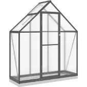vidaXL Serre avec cadre de fondation anthracite 169x58x202 cm Alu