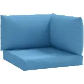 vidaXL Coussin palette 3-pcs. Tissu bleu mélangé