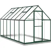 vidaXL Serre avec cadre de fondation vert 334x169x202 cm Aluminimum