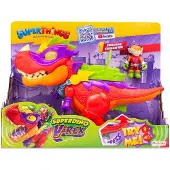 Magic Box Superdino V-Rex Dinosaur Articulated Villain with Light and Sound Effects, 1 Kazoom Kid exclusif et 1 SuperThing.