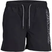 Jack & Jones Shorts de bain 'JPSTFiji' noir / blanc