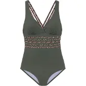 LASCANA Maillot de bain beige / marron / olive