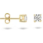 Blush Clous d'oreille en or jaune 14 carats avec zircone