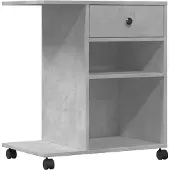 vidaXL Support d'imprimante avec roulettes gris béton 60x40x68,5 cm