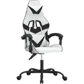 vidaXL Chaise de jeu blanc et noir similicuir