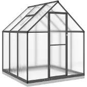 vidaXL Serre avec cadre de fondation anthracite 169x169x202 cm Alu