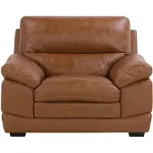 Beliani Fauteuil En Cuir Pu Marron Horten
