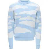 Only & Sons Pull-over 'ONSCLARK' bleu clair / blanc cassé