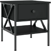 vidaXL Table de chevet noir 40x42x45 cm bois d’ingénierie