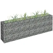 vidaXL Lit surélevé à gabion Acier galvanisé 180x30x60 cm