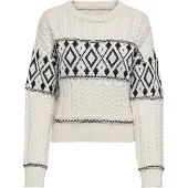 ONLY Pull-over 'ONLMarent' noir / blanc cassé
