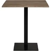 Ebuy24 Table de café chêne fumé base en métal noir 70 x 70 x 75 cm