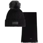 Malelions Bonnet et Écharpe Set Knitted Femmes